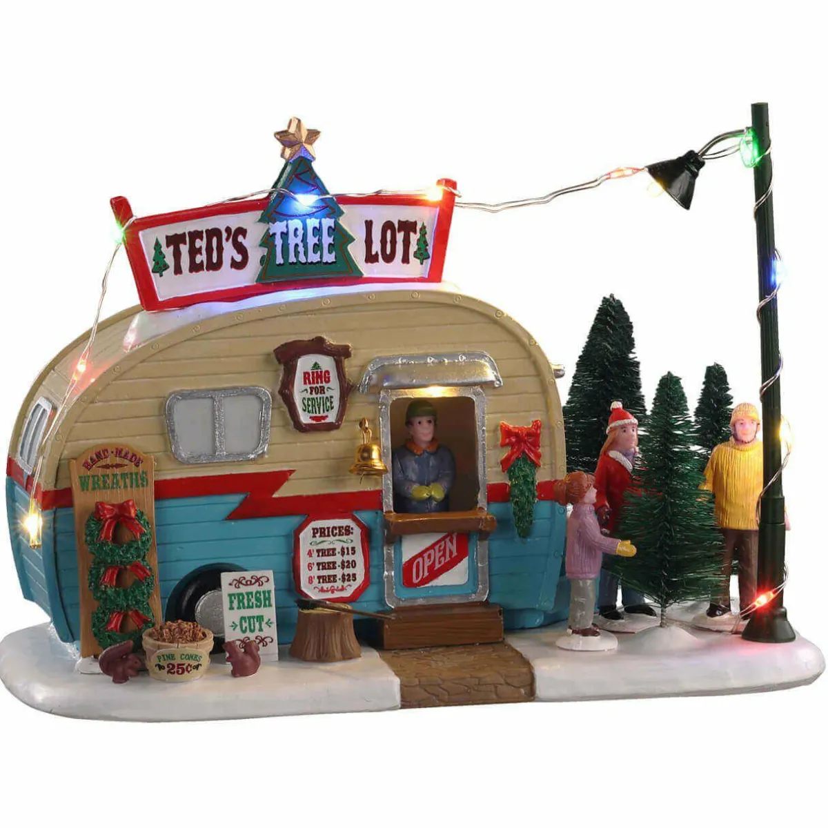 LEMAX Village de Noël à piles lumineux Vendeur de sapins Online