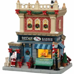 LEMAX Village de Noël à piles lumineux Barbier de East village Discount