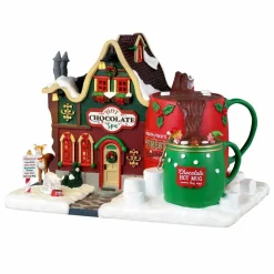 LEMAX Village de Noël à piles lumineux Spa au chocolat chaud Best