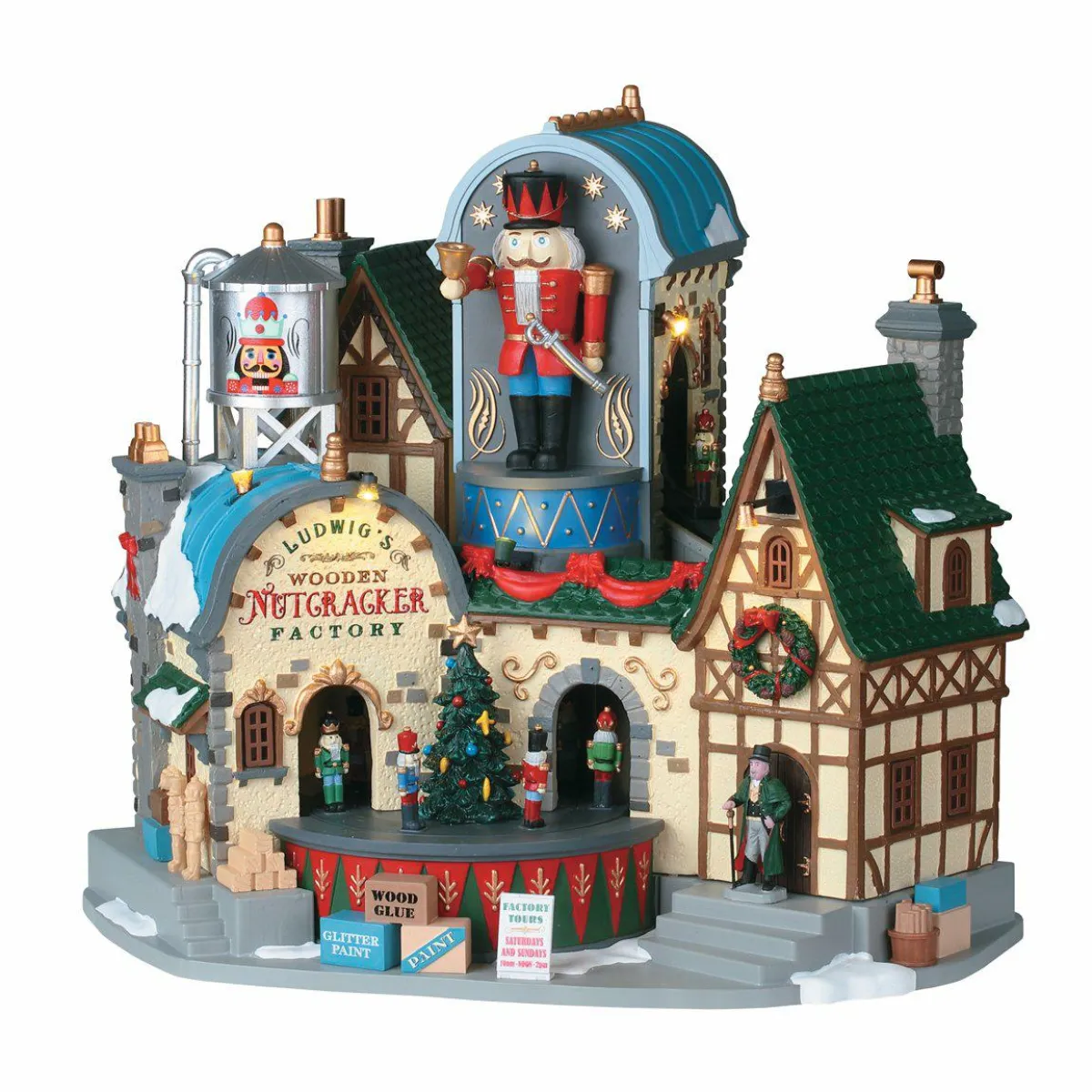 LEMAX Village de Noël lumineux, musical et en mouvement Fabrique de Casse-Noisette Clearance