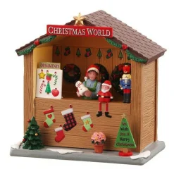 LEMAX Village de Noël lumineux à piles Kiosque Christmas World Hot