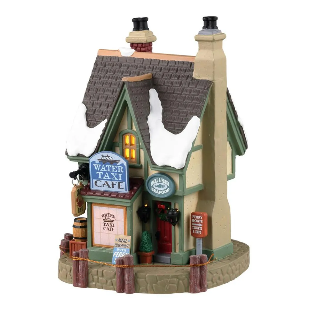 LEMAX Village de Noël lumineux Café eau Taxi
