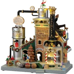 LEMAX Village de Noël lumineux, musical et animé Usine de Truffes chocolatées de Noël Clearance