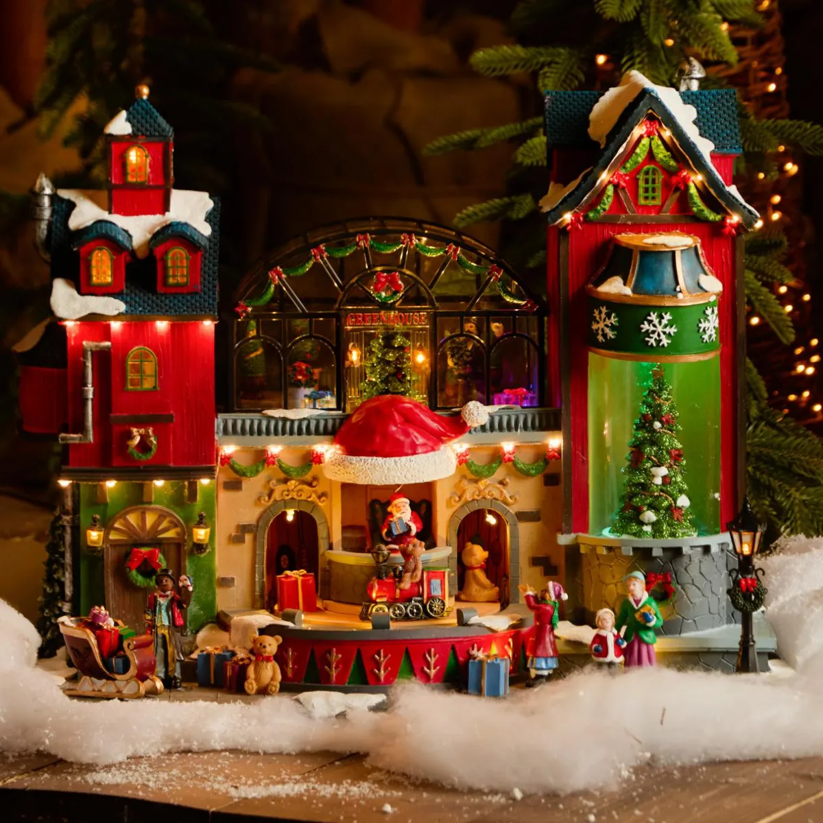KAEMINGK Village de Noël lumineux, animé et musical La fabrique à jouets Multicolore Best