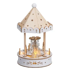 KAEMINGK Village de Noël lumineux animé et musical à piles (H26 cm) Kiosque Naturel Outlet