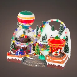 KAEMINGK Village de Noël lumineux animé et musical (H27 cm) Parc d'attraction Multicolore Clearance