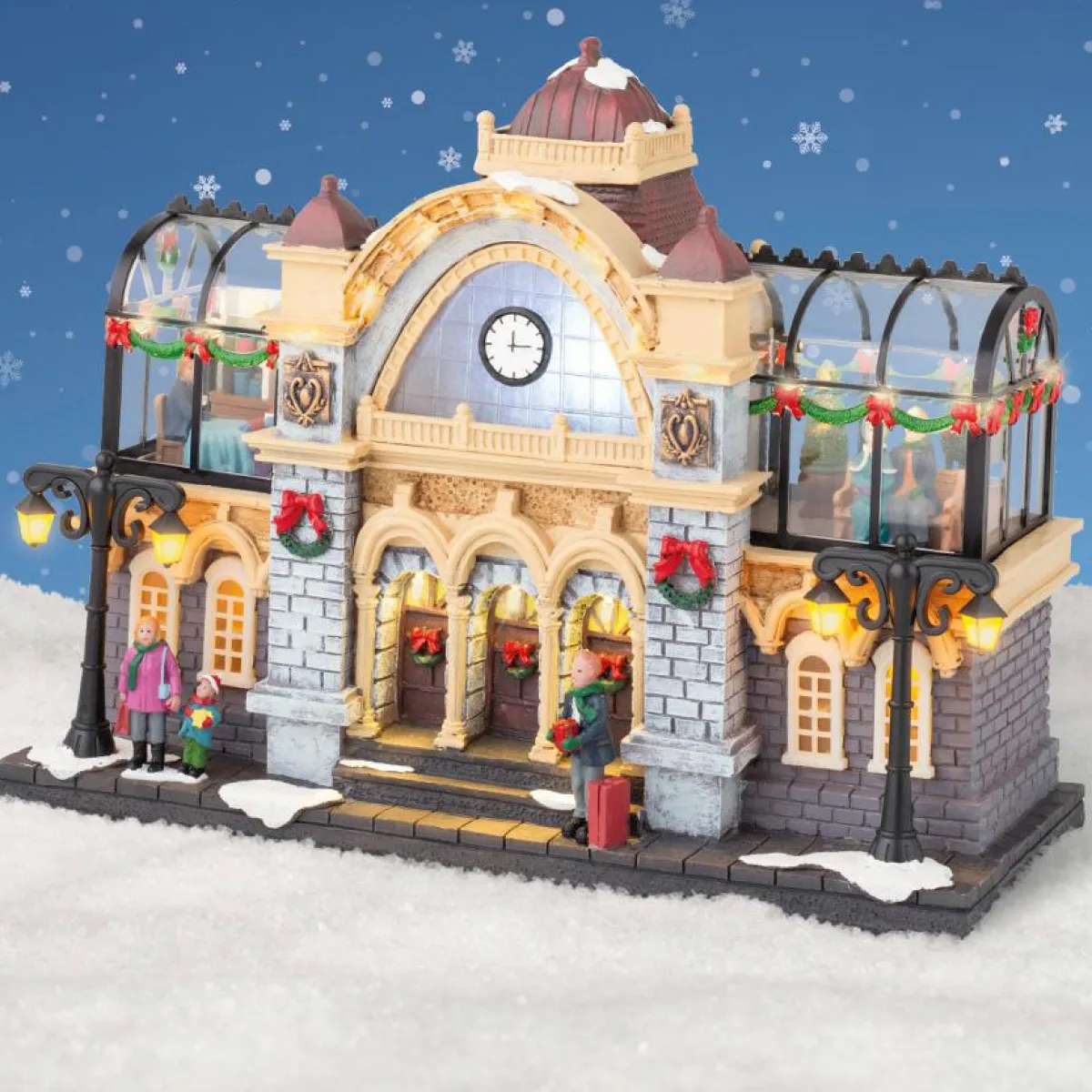 KAEMINGK Village de Noël lumineux et musical Gare de train