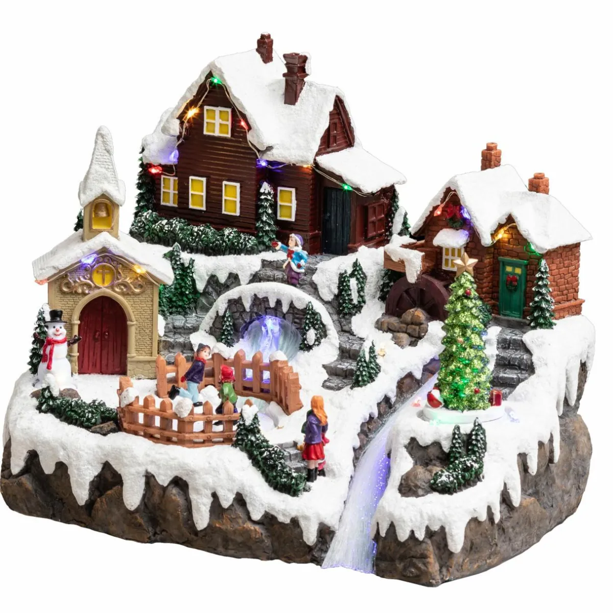 Feeric Lights & Christmas Village de Noël lumineux Lac gelé Discount