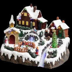 Feeric Lights & Christmas Village de Noël lumineux Lac gelé Discount