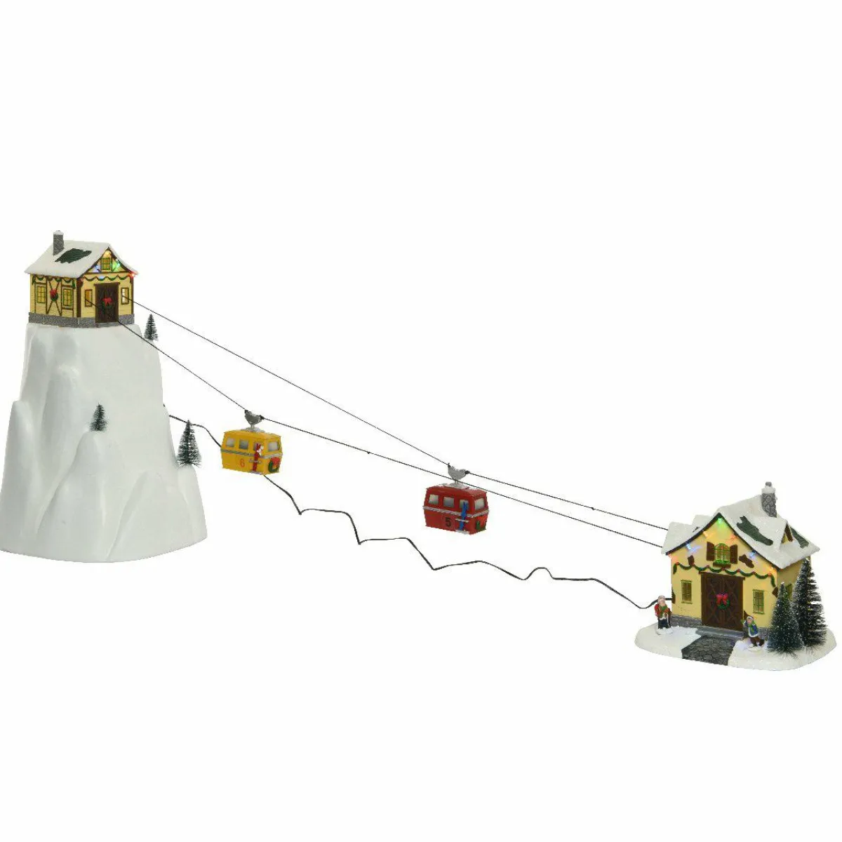KAEMINGK Village de Noël lumineux, musical et animé Télépherique New