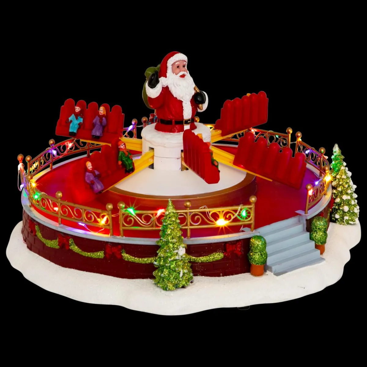 JJA Village de Noël musical et animé (H29 cm) Manège à sensation Multicolore Discount