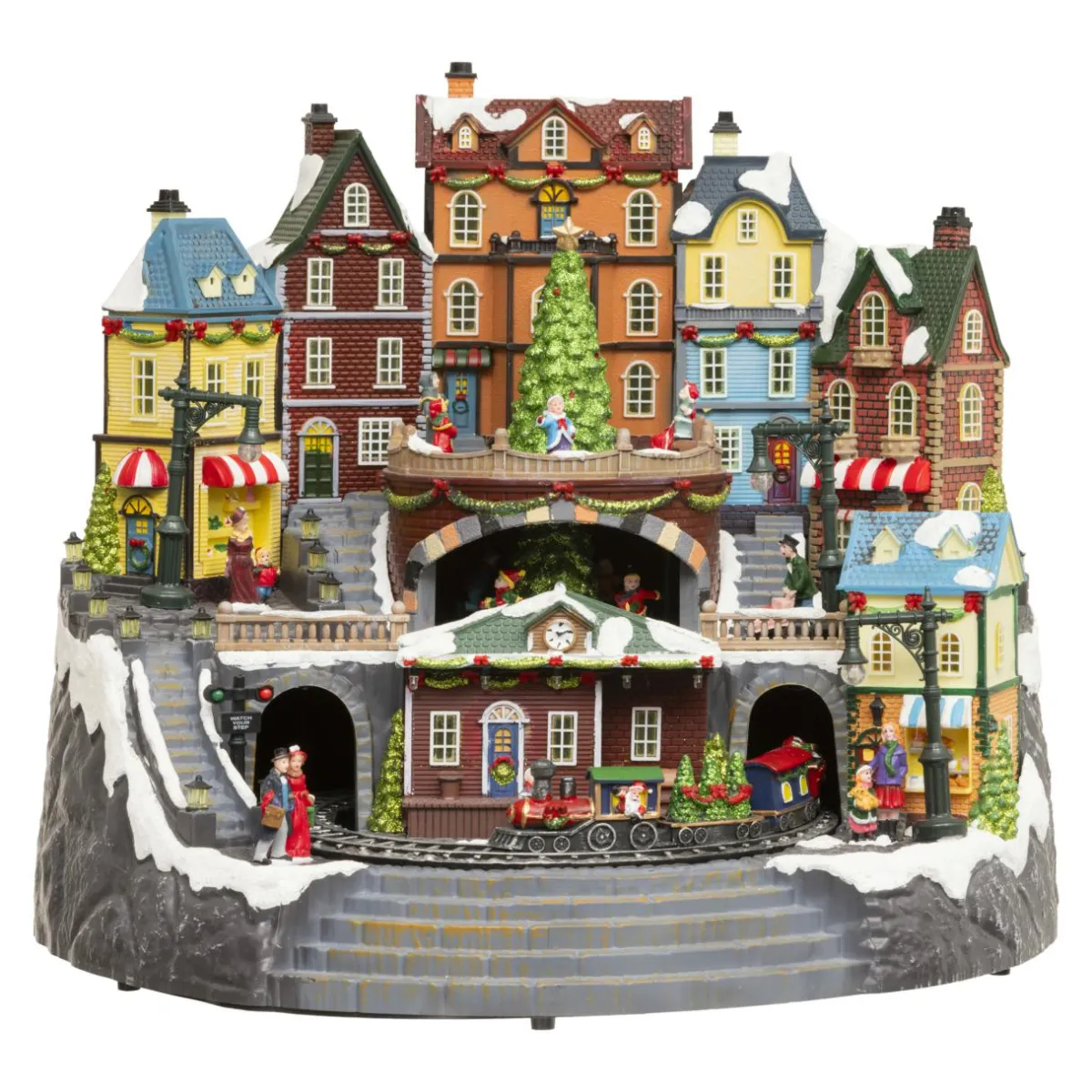 JJA Village de Noël musical et animé (H37 cm) Grande gare Multicolore Online