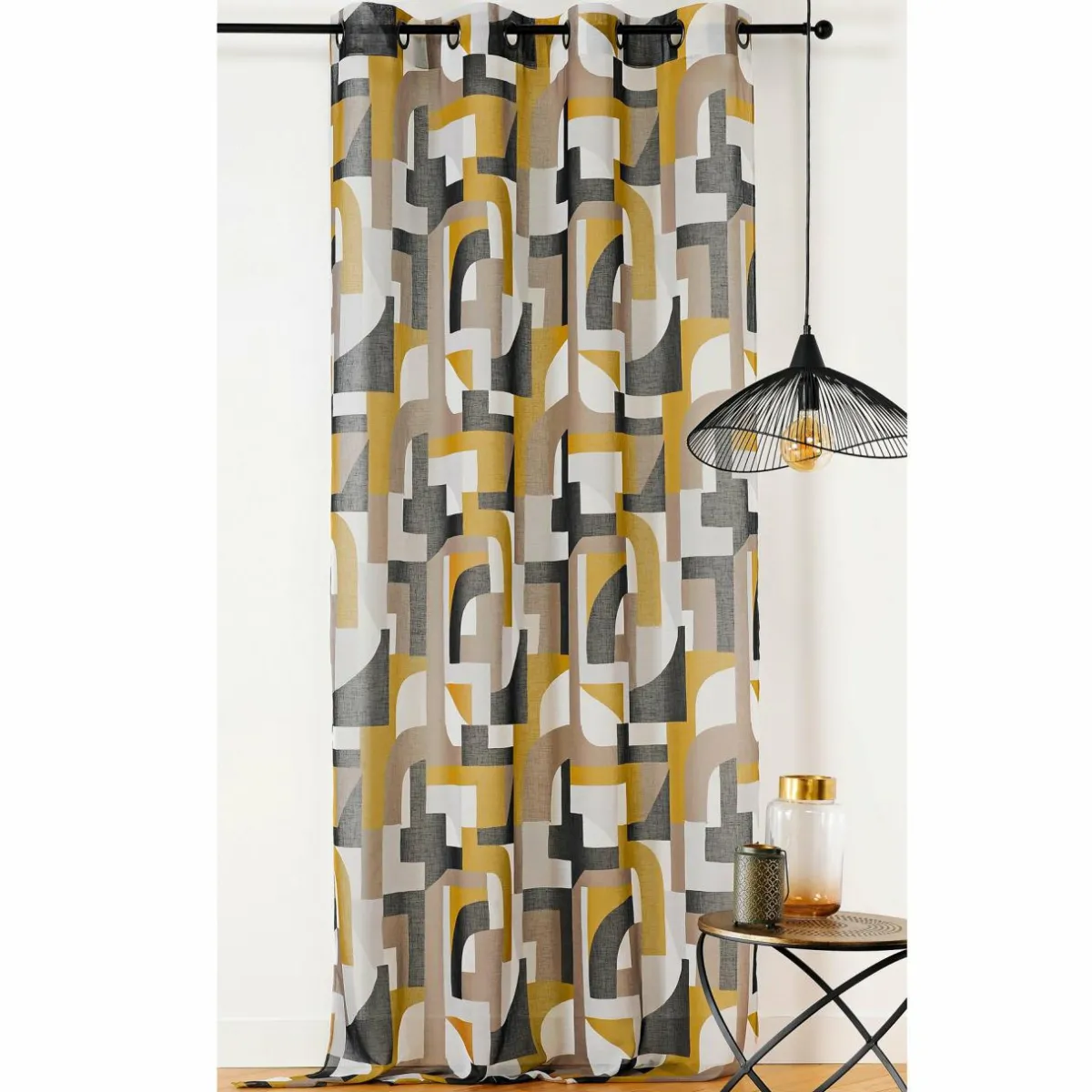 LINDER Voilage (145 x 280 cm) Antik Jaune moutarde Outlet