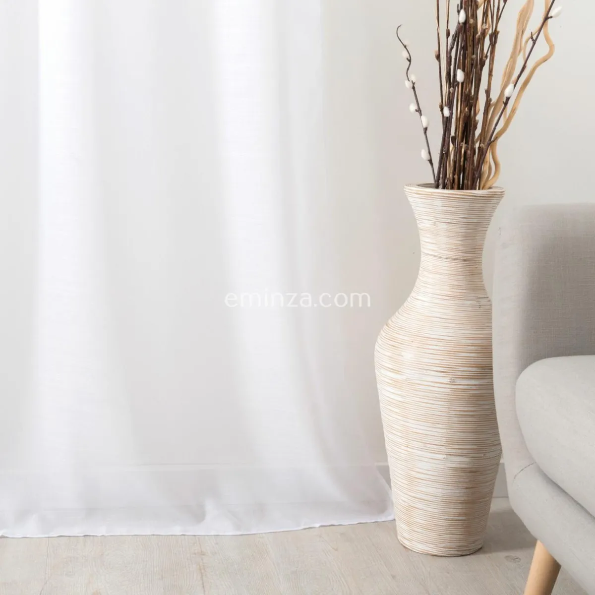 LINDER Voilage (145 x 240 cm) Givrée Blanc Outlet