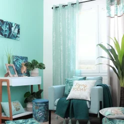 LOVELY CASA Voilage (140 x 260 cm) Longbeach Vert Discount