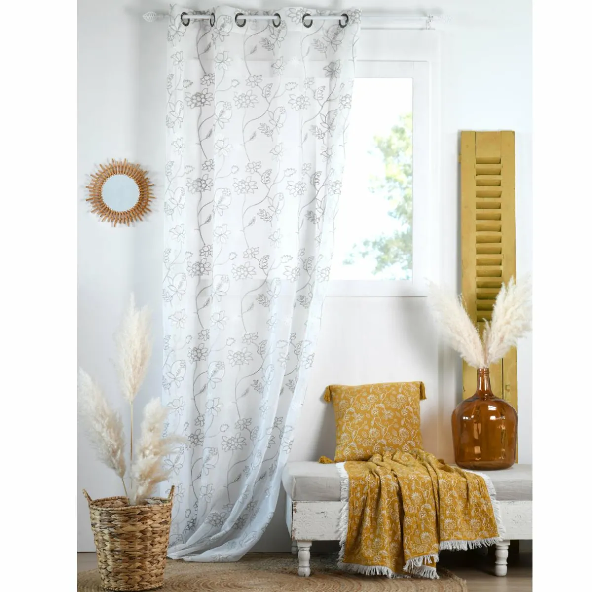 LOVELY CASA Voilage (140 x 260 cm) Persian Blanc Outlet