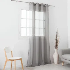 LINDER Voilage (145 x H240 cm) Givrée Gris perle Gris clair Clearance