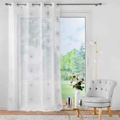 DOUCEUR D'INTERIEUR Voilage brodé œillets (140 x 240 cm) Sublimini Blanc New