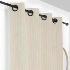 LINDER Voilage coton (140 x 275 cm) Tresse cassé Blanc Clearance