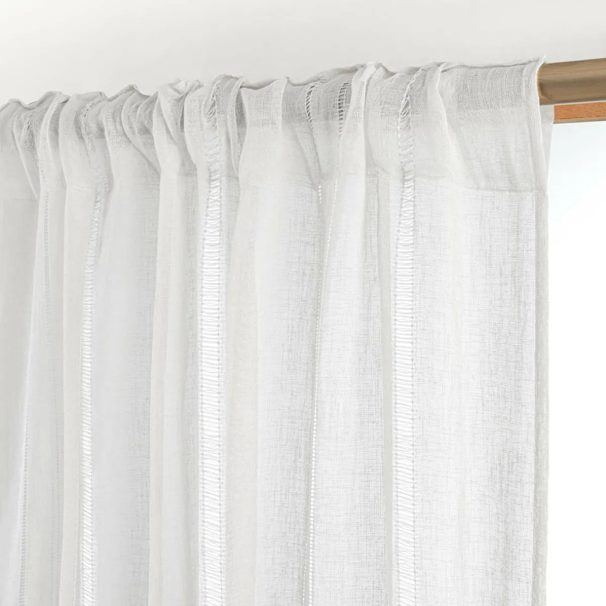 EMINZA Voilage galon fronceur (280 x 240 cm) Léontine Blanc Outlet