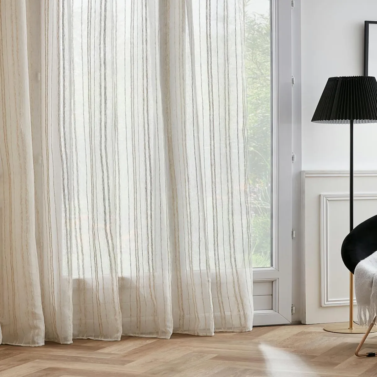 EMINZA Voilage galon fronceur (280 x 240 cm) Théo Beige Clearance