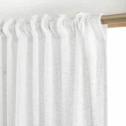 EMINZA Voilage galon fronceur effet lin (280 x 240 cm) Luca Blanc Clearance