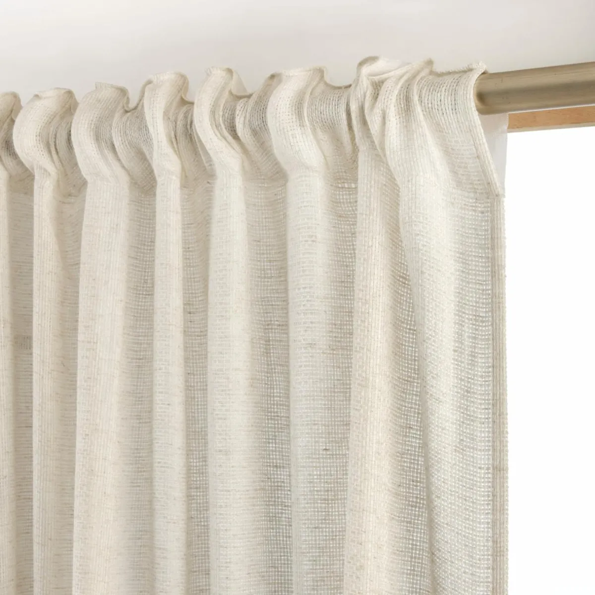 EMINZA Voilage galon fronceur effet lin (280 x 240 cm) Luca Beige Sale