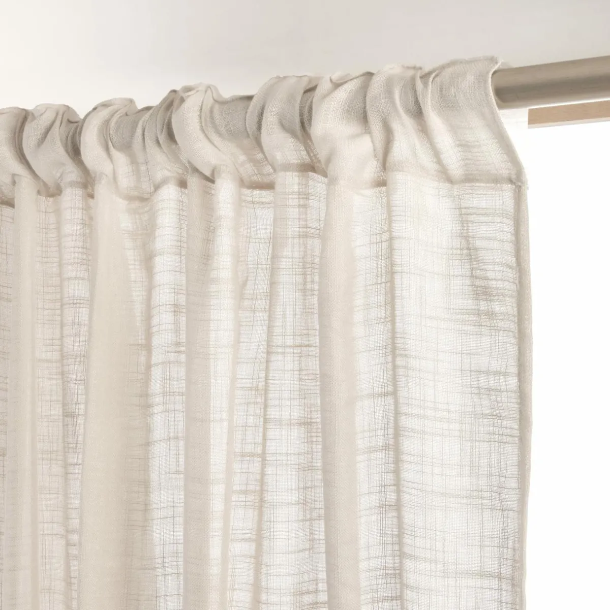 EMINZA Voilage galon fronceur effet lin (280 x 240 cm) Robin Beige Clearance
