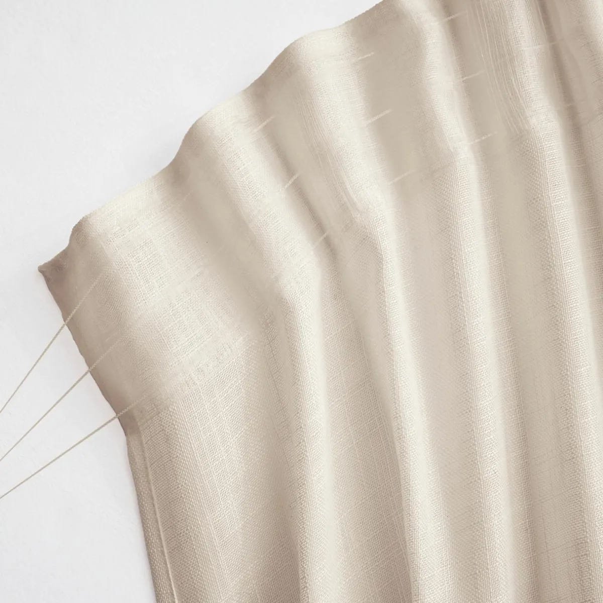 EMINZA Voilage galon fronceur effet lin (280 x 240 cm) Robin Beige Clearance