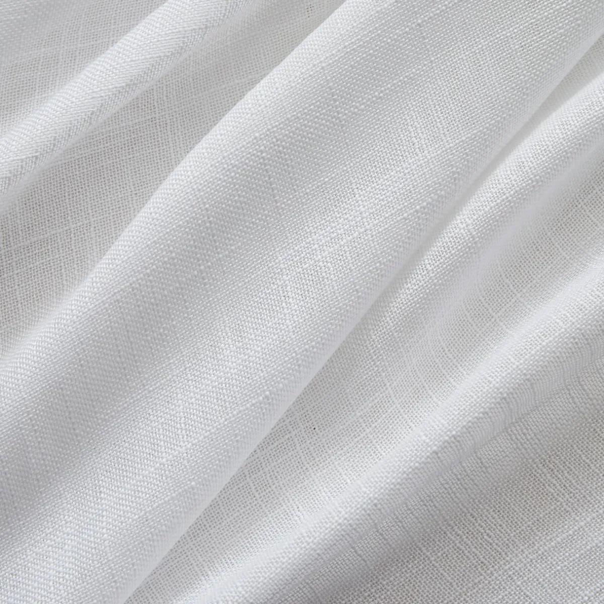 EMINZA Voilage galon fronceur effet lin (140 x 240 cm) Robin Blanc Best