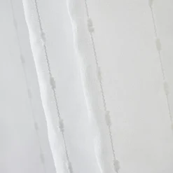 EMINZA Voilage galon fronceur pompons (140 x 240 cm) Axel Blanc Outlet