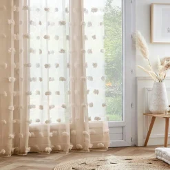 EMINZA Voilage galon fronceur pompons (280 x 240 cm) Suzie Beige New