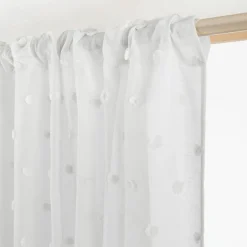 EMINZA Voilage galon fronceur pompons (140 x 240 cm) Emie Blanc Clearance