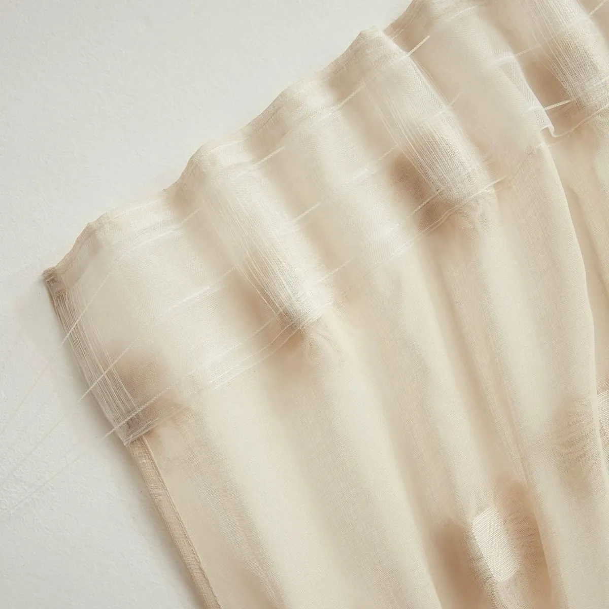 EMINZA Voilage galon fronceur pompons (140 x 240 cm) Suzie Beige Clearance