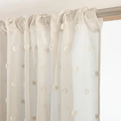 EMINZA Voilage galon fronceur pompons (280 x 240 cm) Emie Beige
