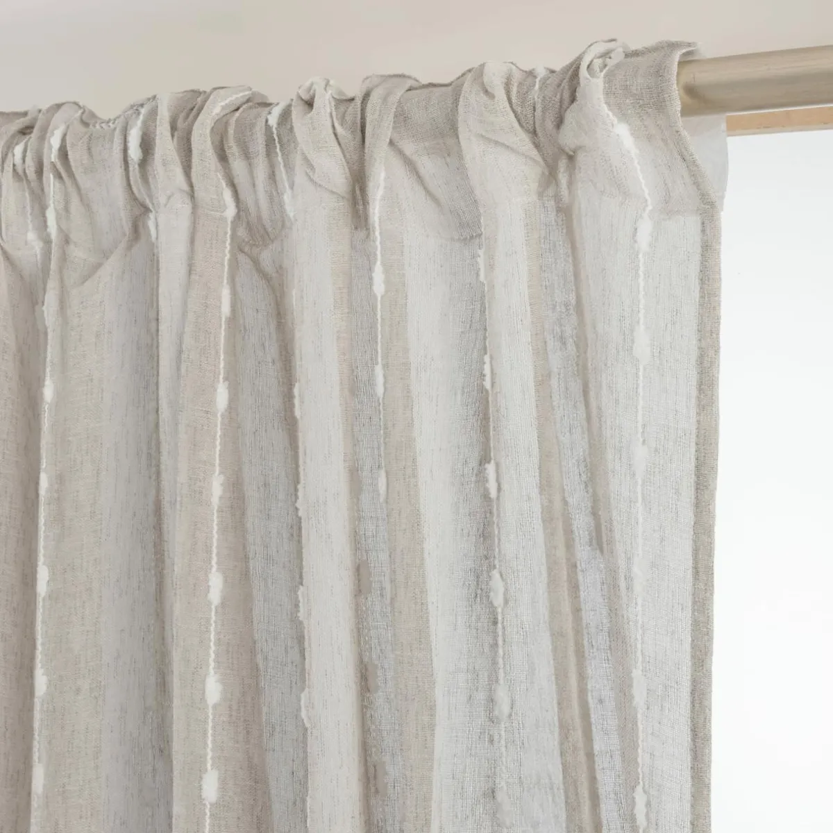 EMINZA Voilage galon fronceur pompons (140 x 240 cm) Axel Beige