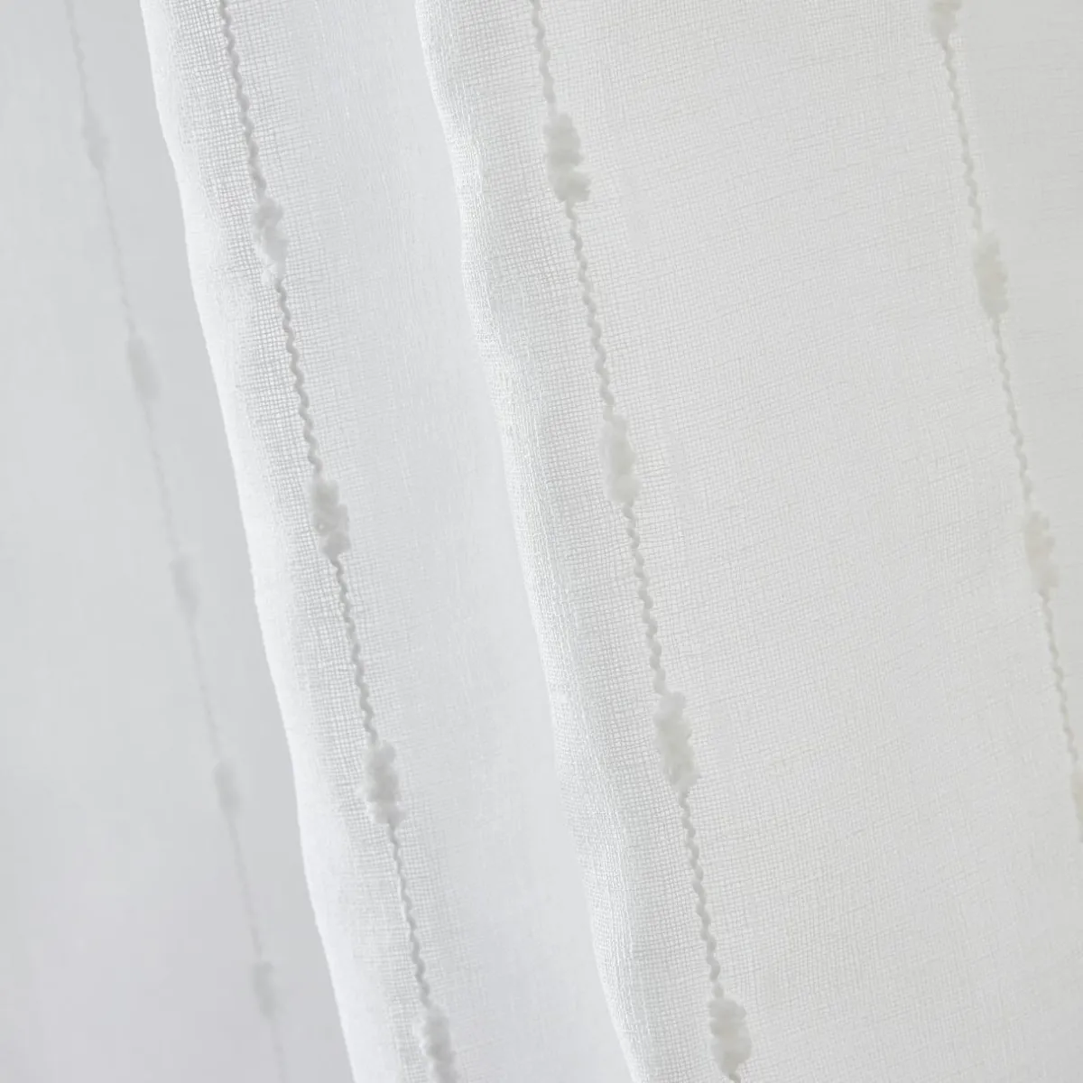 EMINZA Voilage galon fronceur pompons (280 x 240 cm) Axel Blanc