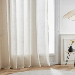 EMINZA Voilage grande largeur effet lin (400 x 240 cm) Luca Beige New