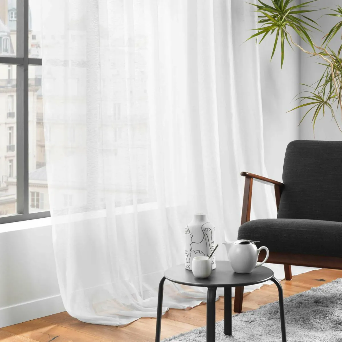DOUCEUR D'INTERIEUR Voilage grande largeur œillets (400 x 240 cm) Lissea Blanc