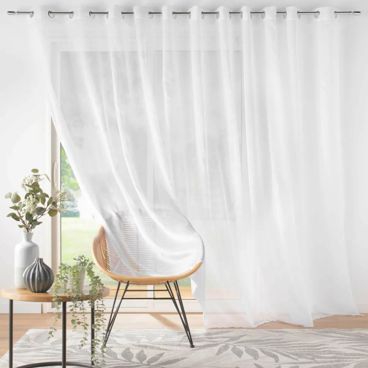 DOUCEUR D'INTERIEUR Voilage grande largeur œillets (400 x 240 cm) Lissea Blanc