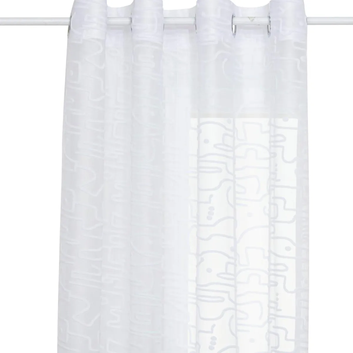 Atmosphera, cru017dateur d'intu017drieur Voilage œillets (140 x 240 cm) Abstrait Blanc
