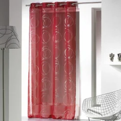 DOUCEUR D'INTERIEUR Voilage œillets (140 x 240 cm) Bully Rouge Discount