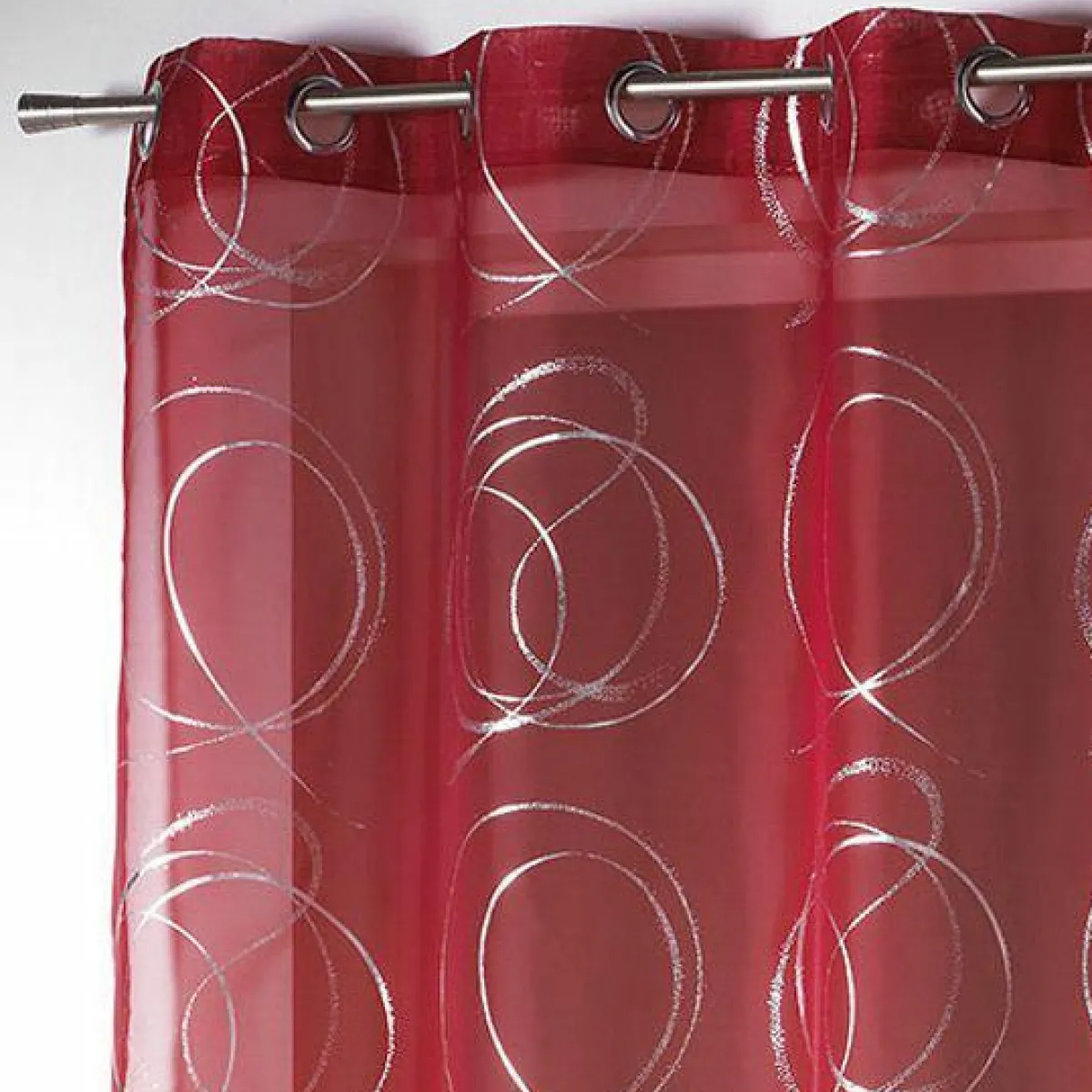 DOUCEUR D'INTERIEUR Voilage œillets (140 x 240 cm) Bully Rouge Discount