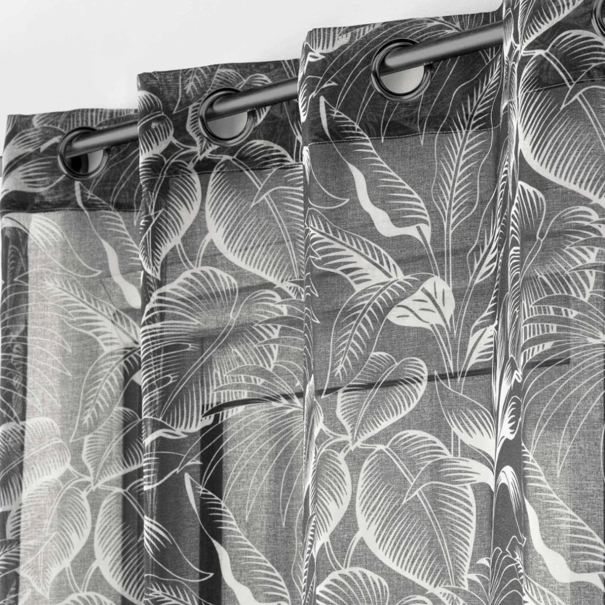 DOUCEUR D'INTERIEUR Voilage œillets (140 x 240 cm) Cabana Noir Discount