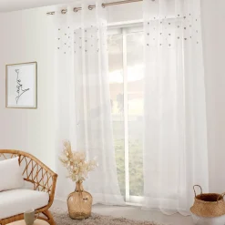 ENJOY HOME Voilage œillets (140 x 240 cm) Coeurs Beige Best