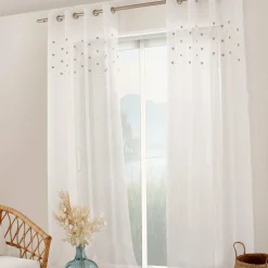 ENJOY HOME Voilage œillets (140 x 240 cm) Coeurs Beige Best