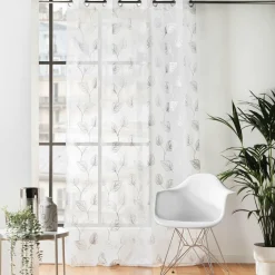 DOUCEUR D'INTERIEUR Voilage œillets (140 x 280 cm) Edelia Argent Outlet