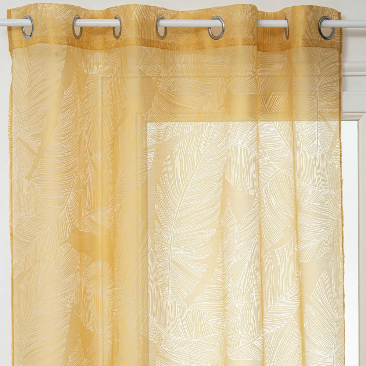 ATMOSPHERA Voilage œillets (140 x 240 cm) Feuille Jaune ocre Best