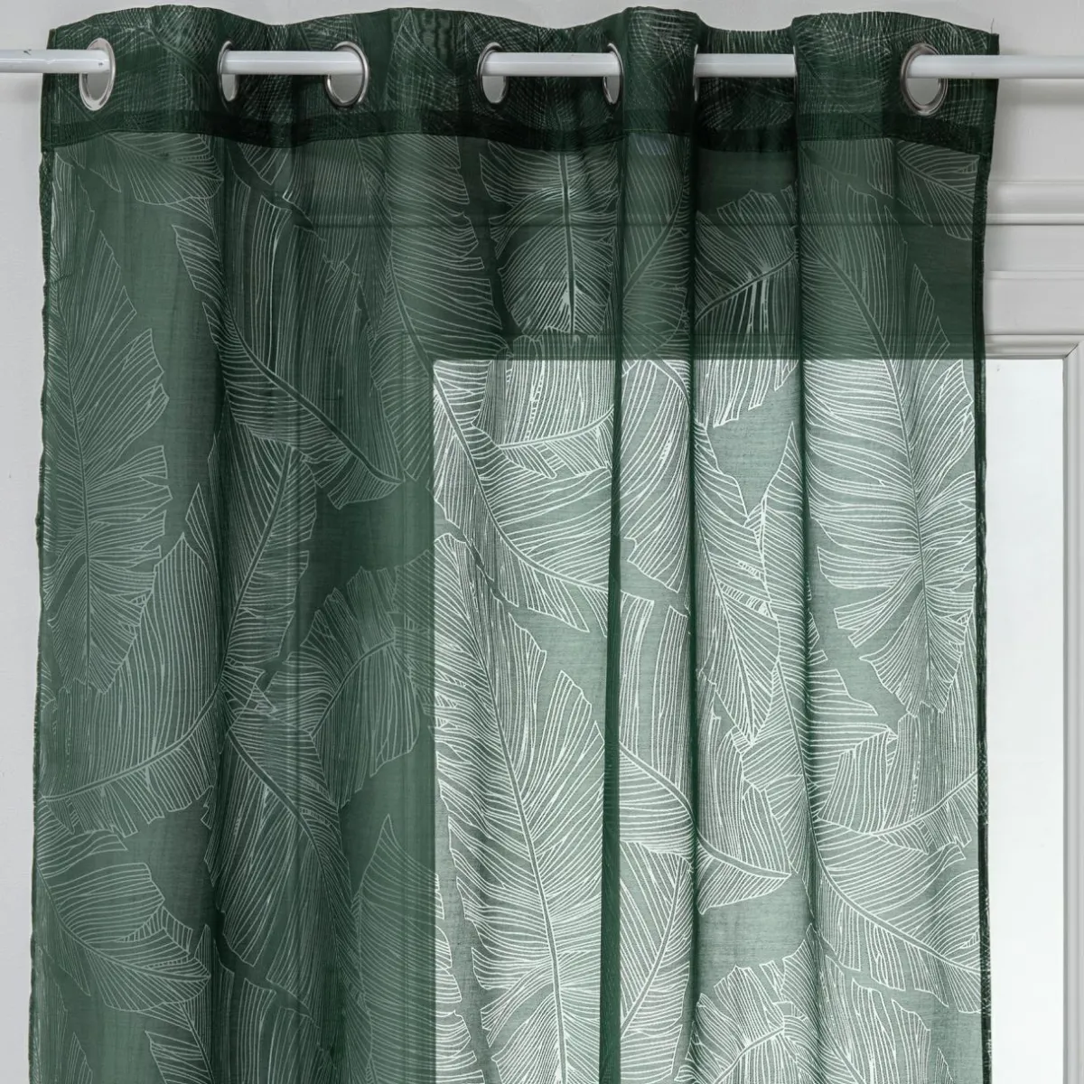 ATMOSPHERA Voilage œillets (140 x 240 cm) Feuille cèdre Vert