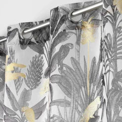 DOUCEUR D'INTERIEUR Voilage œillets (140 x 240 cm) Karaba Noir Sale